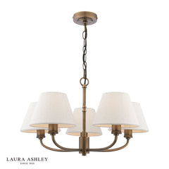 Laura Ashley Denston 5 Light Pendant Antique Bronze With Shade