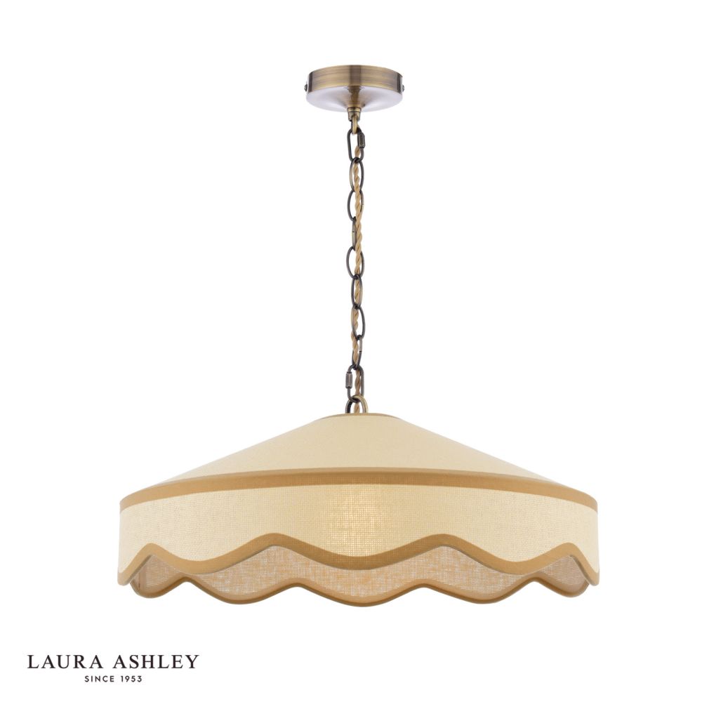 Laura Ashley Buckenham Pendant Wood Rattan