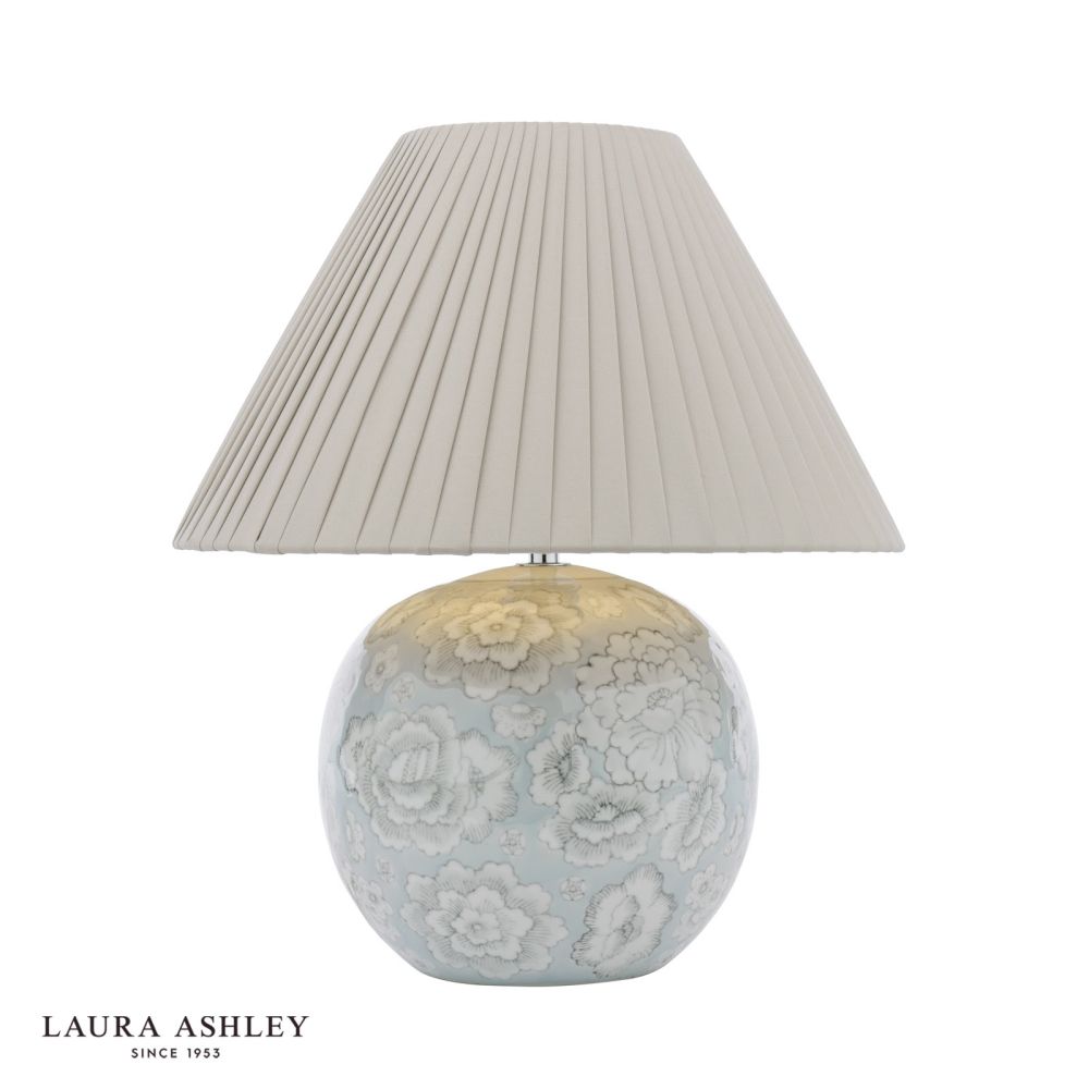 Laura Ashley Montford Table Lamp Blue Ceramic With Shade