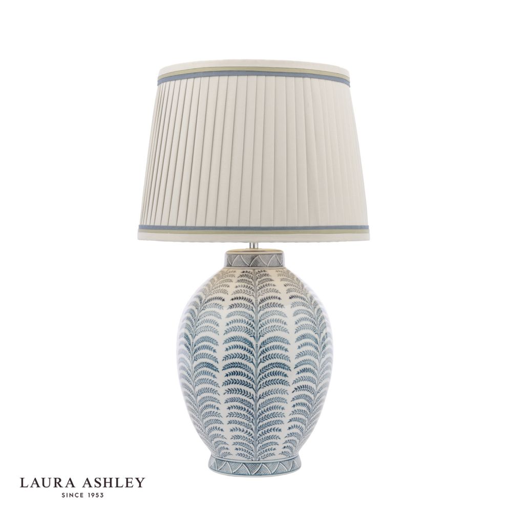 Laura Ashley Stannard Table Lamp Blue Ceramic With Shade