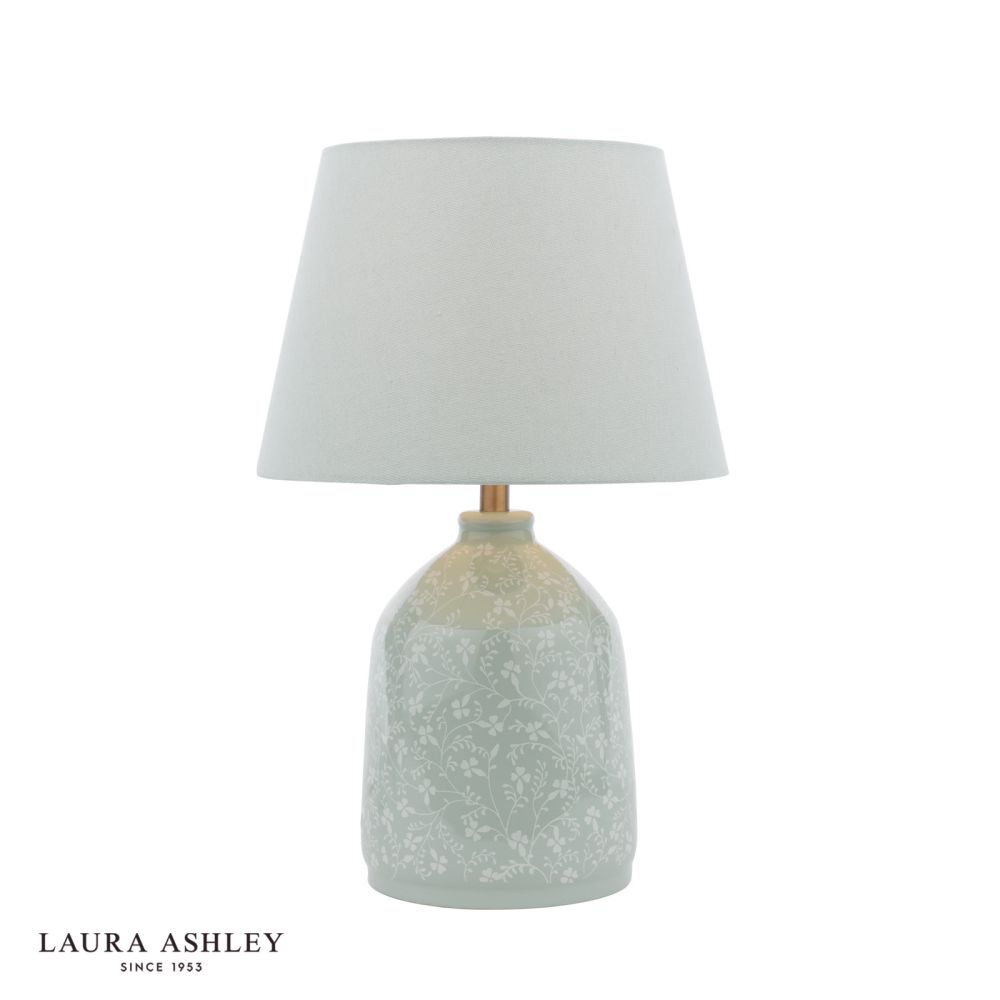 Laura Ashley Campion Table Lamp Blue Ceramic With Shade