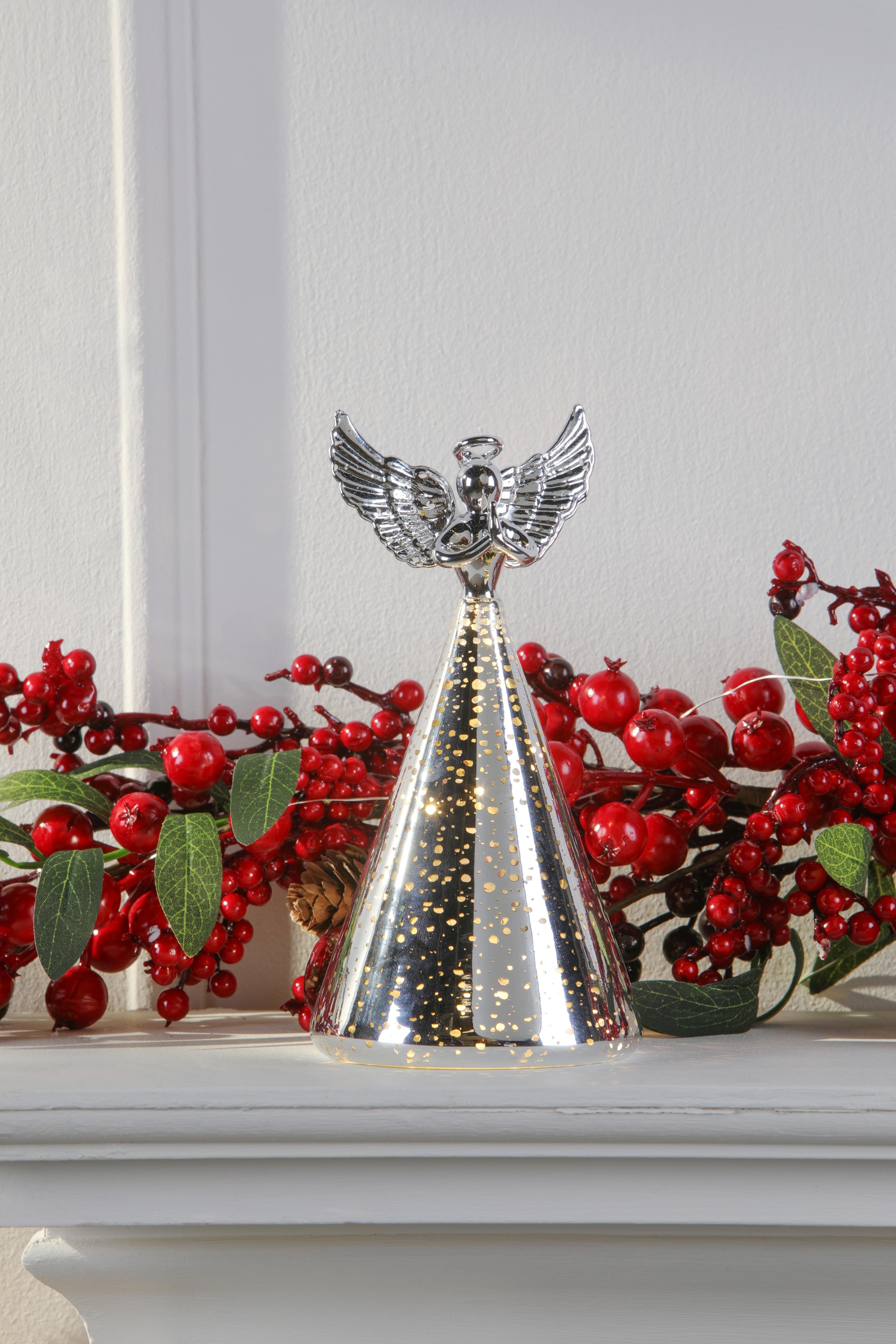 Laura Ashley Silver Tone Ornament Pre Lit