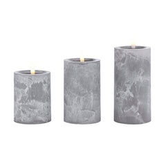 Laura Ashley Stone Effect Led Candle set of 3 Pre Lit