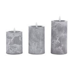 Laura Ashley Stone Effect Led Candle set of 3 Pre Lit