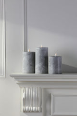 Laura Ashley Stone Effect Led Candle set of 3 Pre Lit