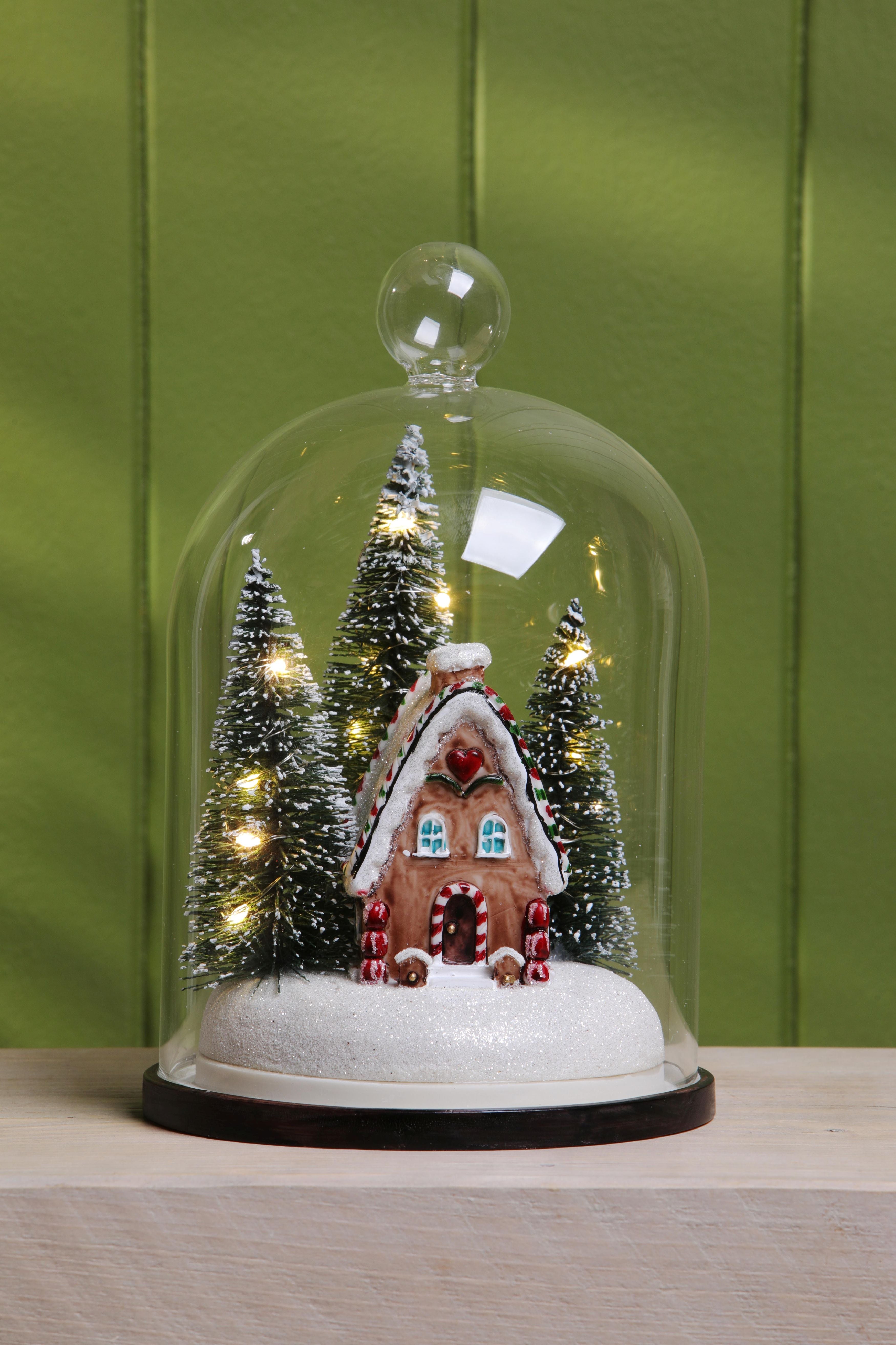 Laura Ashley Gingerbread House lit Cloche