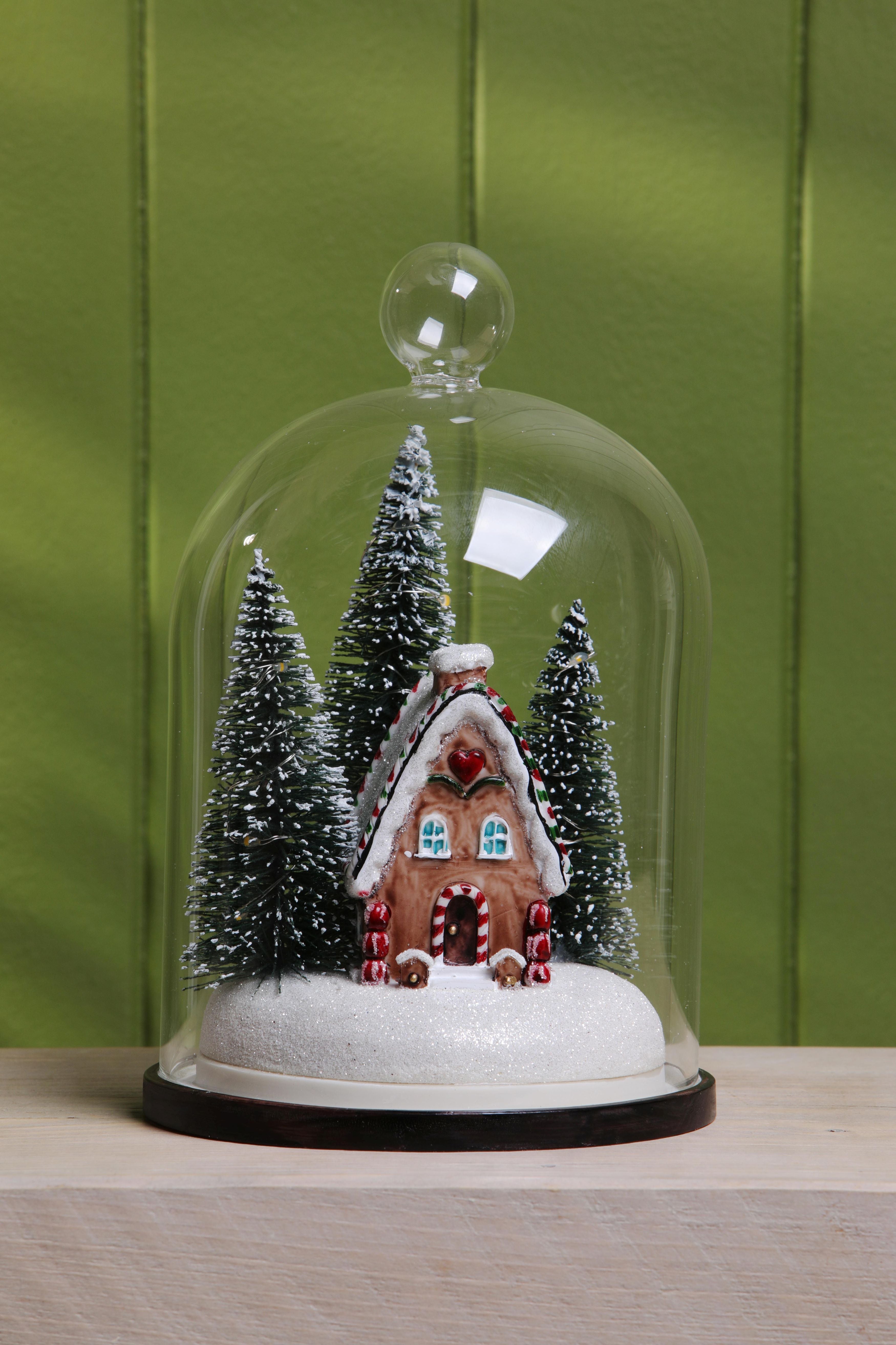 Laura Ashley Gingerbread House lit Cloche