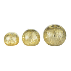 Laura Ashley Crackle Glass Gold Globe Set of 3 Lit Decoration