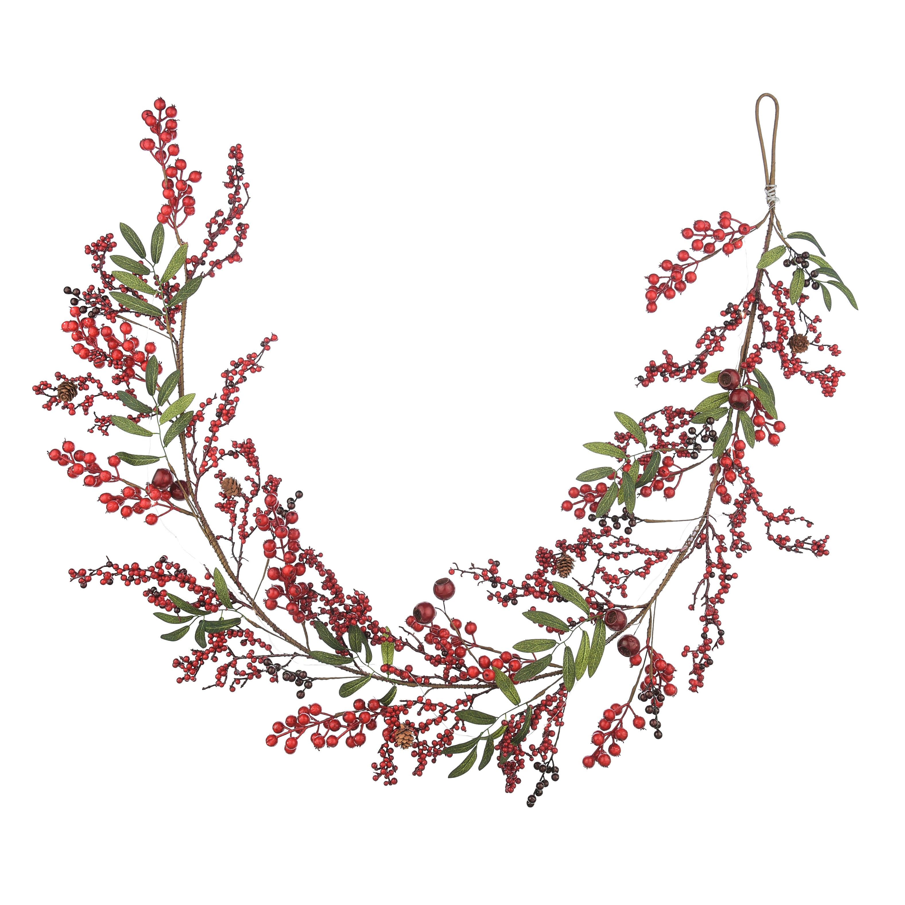 Laura Ashley Red Berry Garland Pre Lit