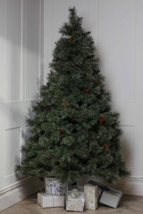 Laura Ashley 7ft  Pre Lit Christmas Tree with Dew Drops, Pinecones