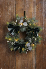 Laura Ashley Pussy Willow Wreath Pre Lit