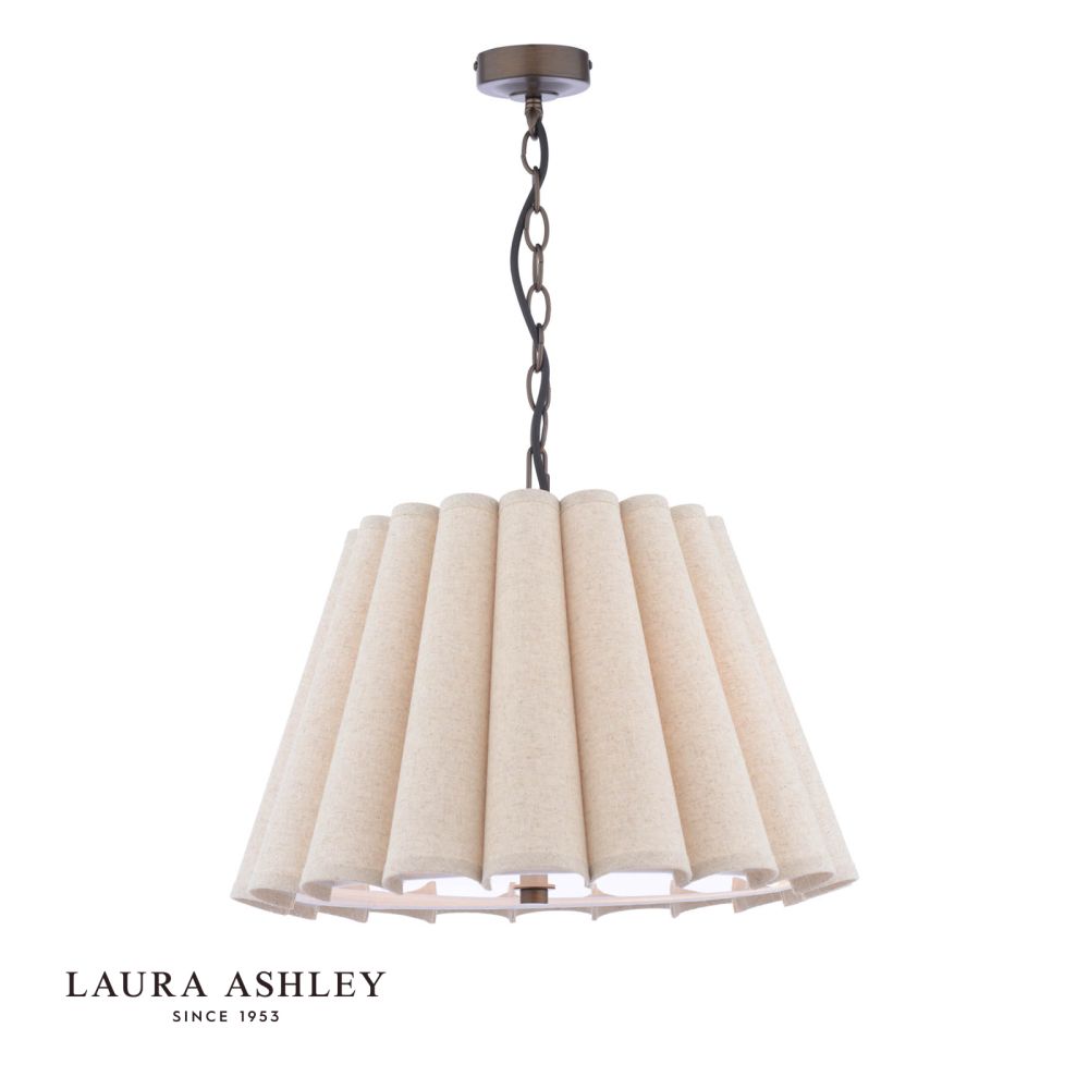 Laura Ashley Holwell 2 Light Pendant Antique Bronze With Shade