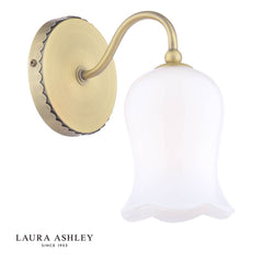 Laura Ashley Lidsell Wall Light Matt Antique Brass and Opal Glass