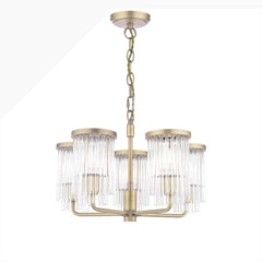 Laura Ashley Hilcote 5 Light  Matt Antique Brass and Glass