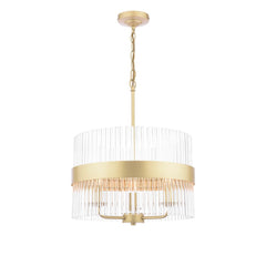 Laura Ashley Alexa 3lt Pendant Glass Matt Antique Brass