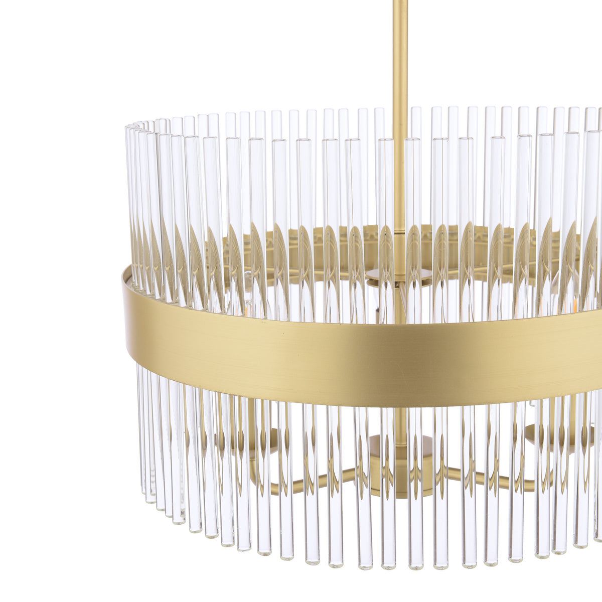 Laura Ashley Alexa 3lt Pendant Glass Matt Antique Brass