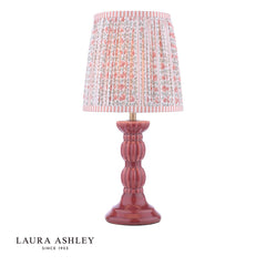 Laura Ashley Kelbrook Table Lamp Red Ceramic and Matt Antique Brass With Shade