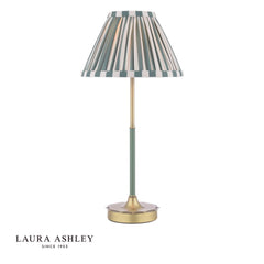 Laura Ashley Denwick Table Lamp Matt Antique Brass and Green Shade