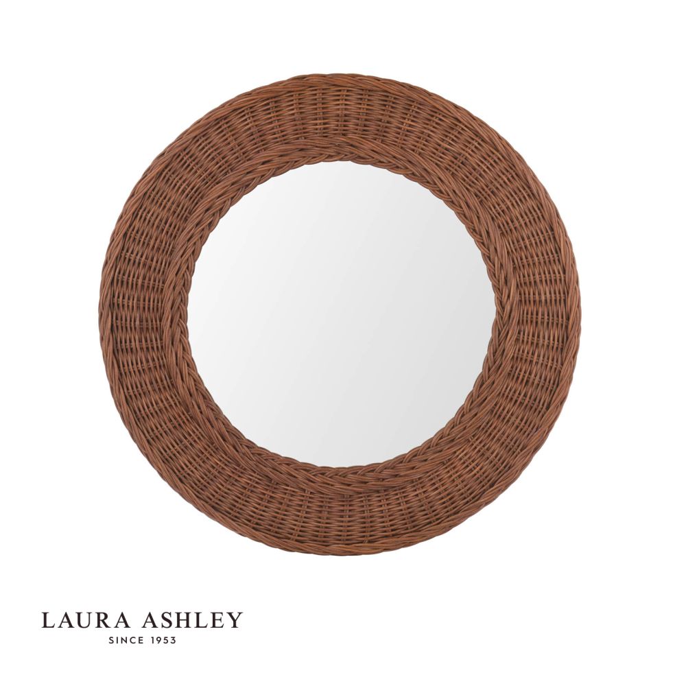 Laura Ashley Cait Mirror Dark Rattan 60cm