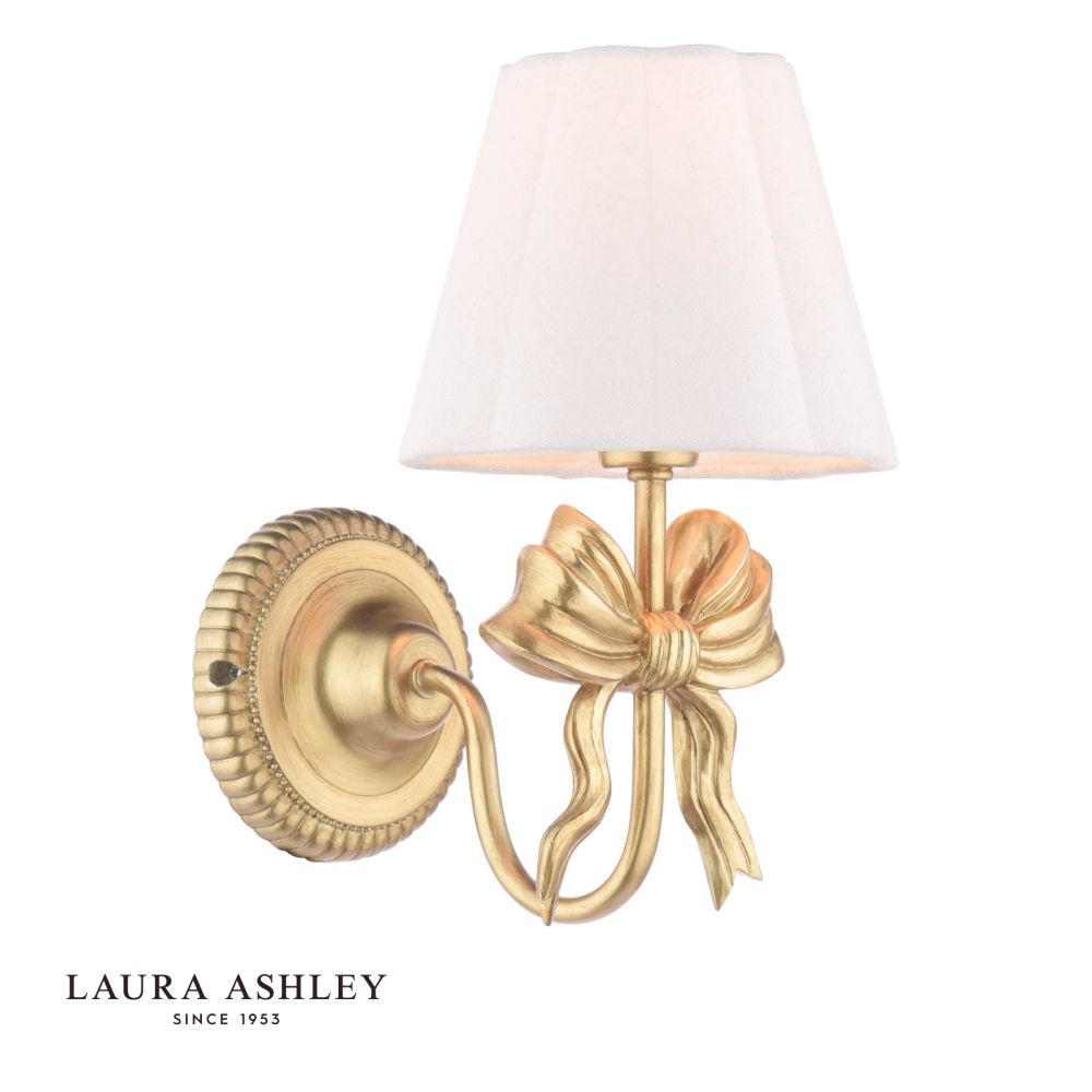 Laura Ashley Larkfield Wall Light Antique Gold With Shade