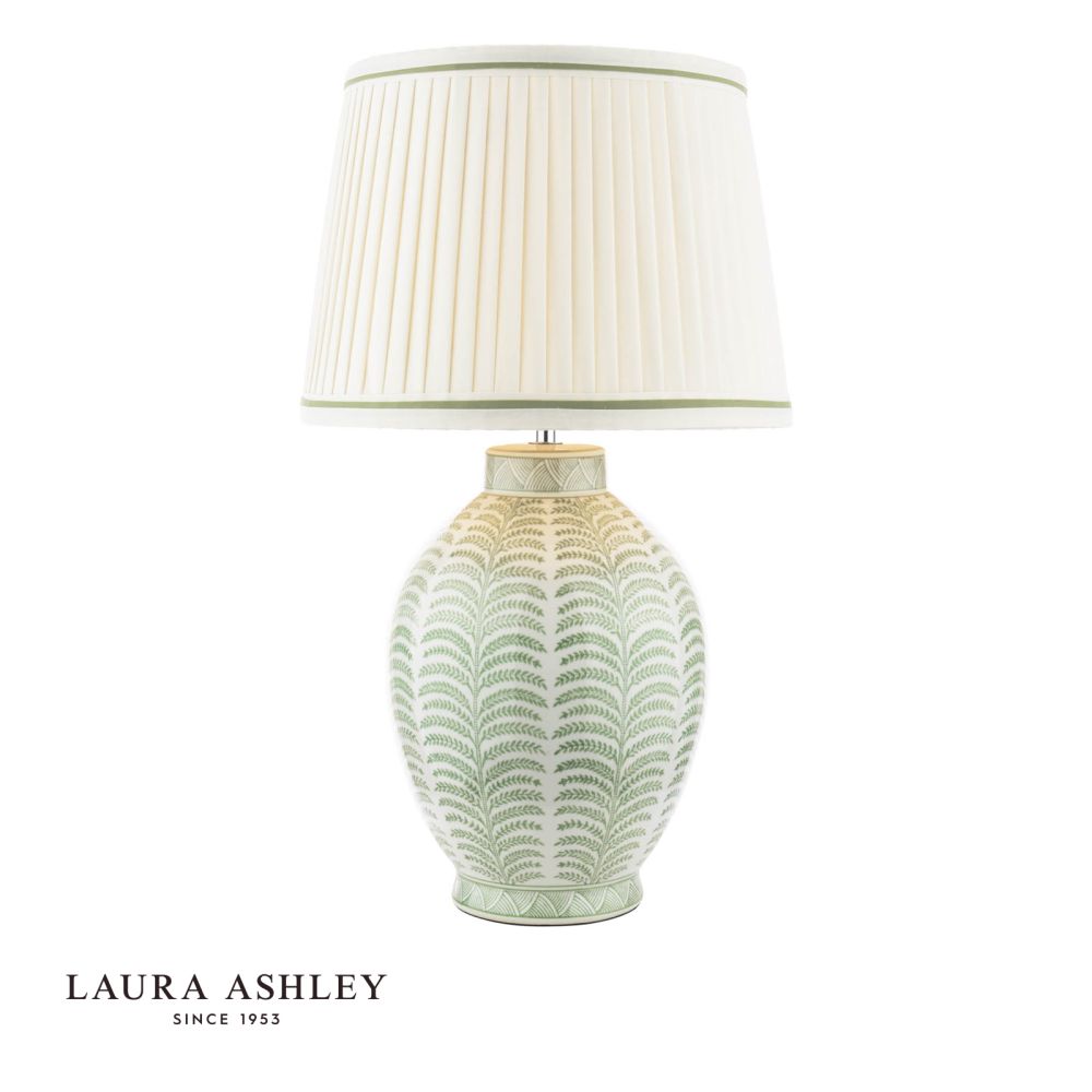 Laura Ashley Stannard Table Lamp Green Ceramic With Shade