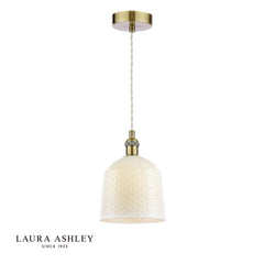 Laura Ashley Porcelain Pendant Cream and Antique Brass