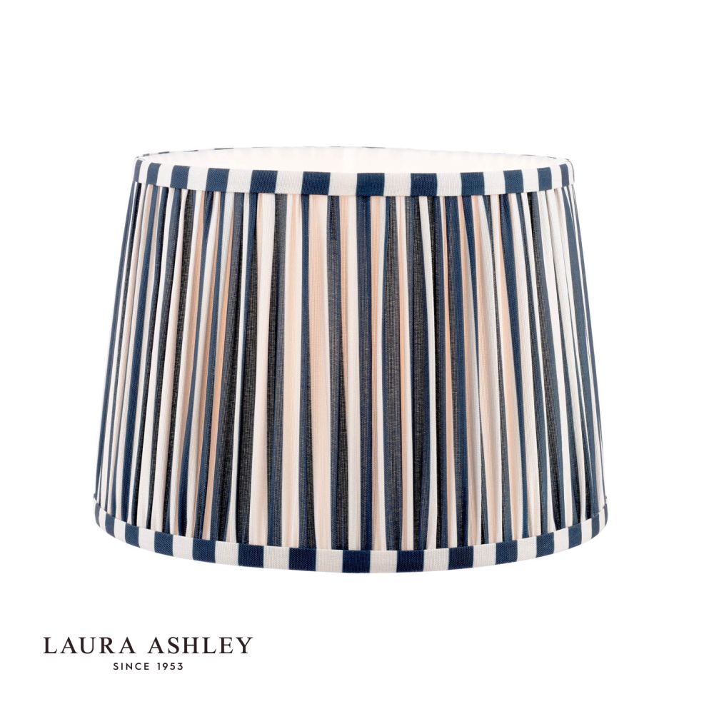 Laura Ashley Denwick Blue Cotton Tapered Drum Shade 30cm/12 inch