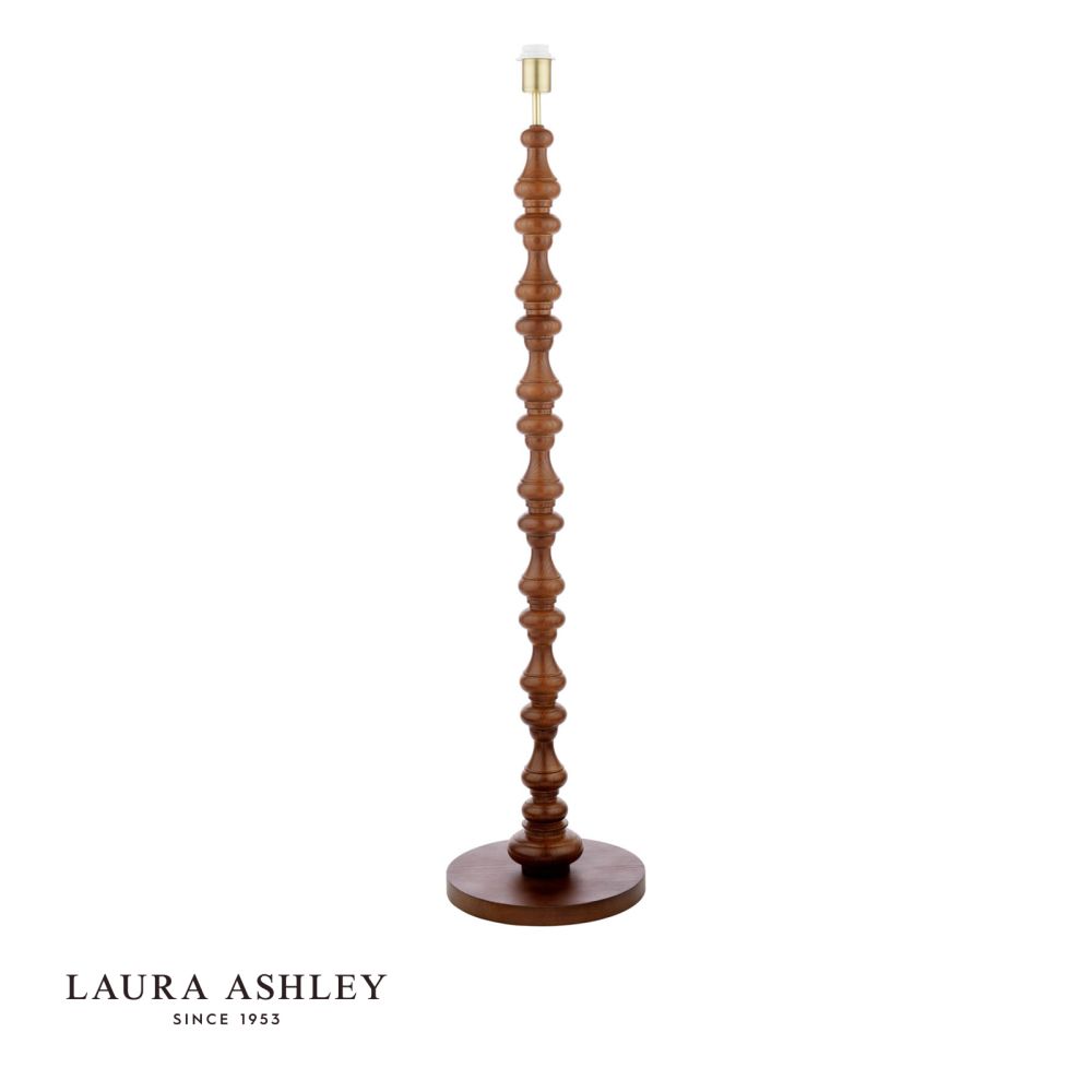 Laura Ashley Millbrook Floor Lamp Dark Wood and Industrial Brass Base Only