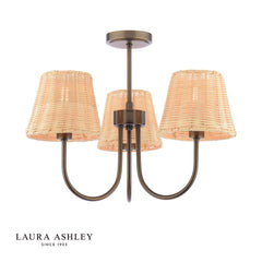 Laura Ashley Hasfield 3 Light Semi-Flush Satin Bronze With Shade