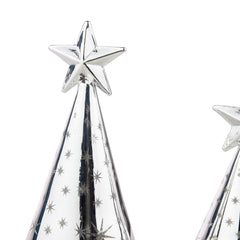 Laura Ashley Set of 2 Silver Lit Tree Ornaments