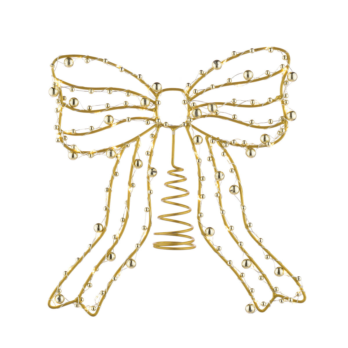 Laura Ashley Gold Lit Bow Christmas Tree Topper