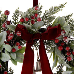 Laura Ashley Green Pre Lit Berry Wreath Red Bow