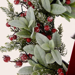 Laura Ashley Green Pre Lit Berry Wreath Red Bow