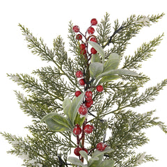 Laura Ashley Green Pre Lit Frosted Berry Christmas Garland 180cm