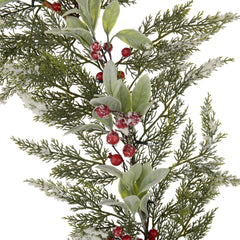 Laura Ashley Green Pre Lit Frosted Berry Christmas Garland 250cm