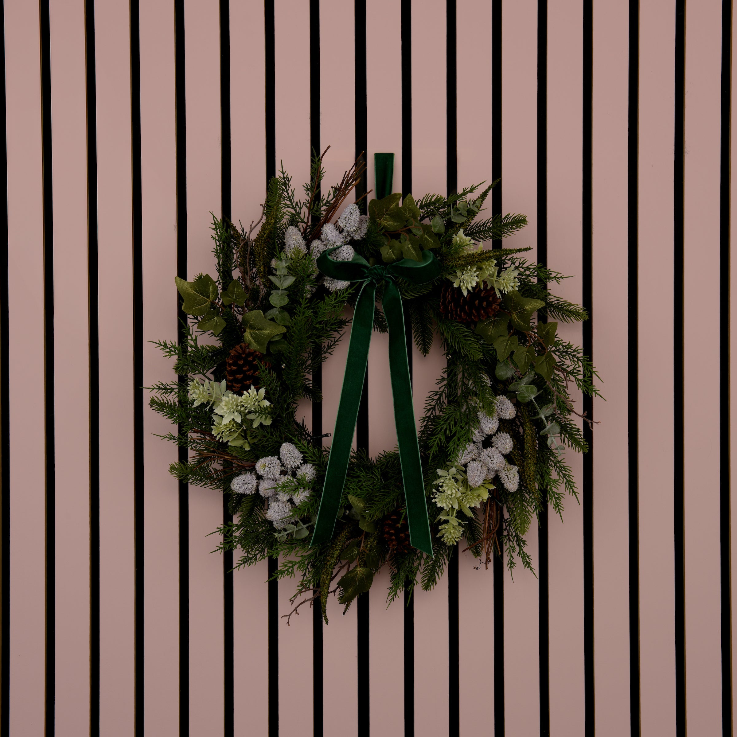 Laura Ashley Green Pre Lit Berry Wreath