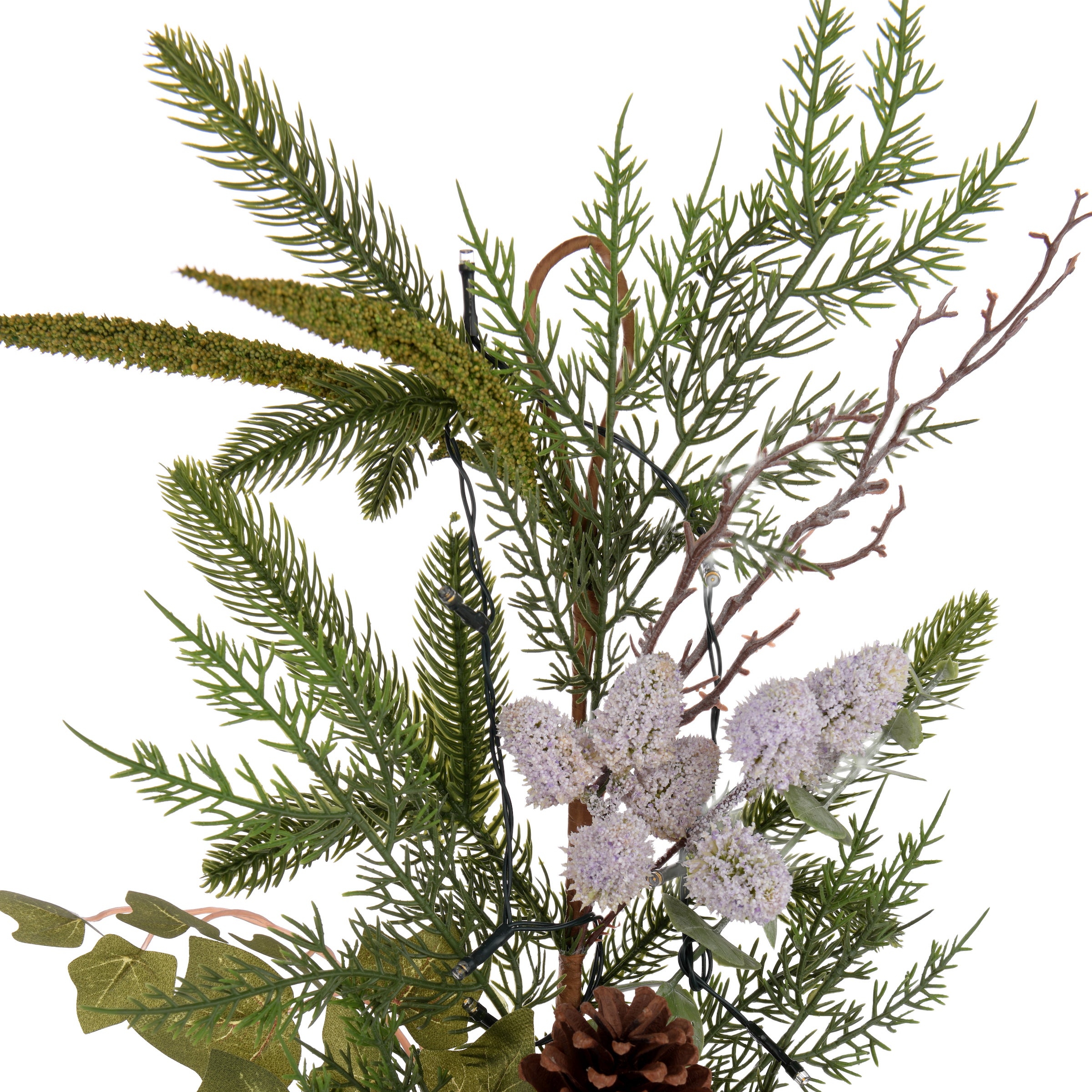 Laura Ashley Green Pre Lit Pinecone Christmas Garland 180cm