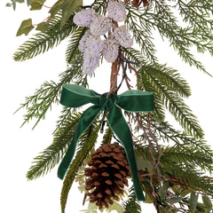 Laura Ashley Green Pre Lit Pinecone Christmas Garland 180cm