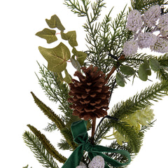 Laura Ashley Green Pre Lit Pinecone Christmas Garland 250cm