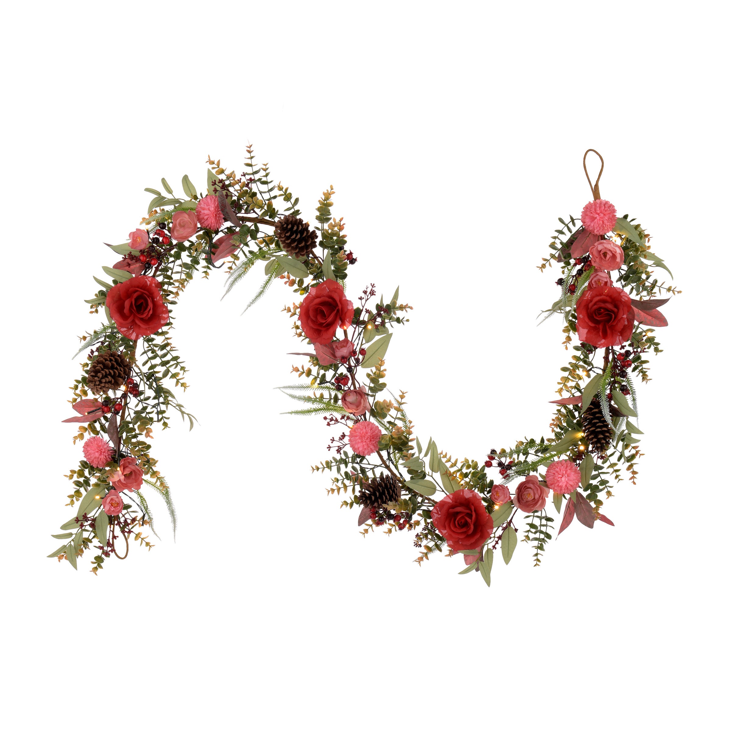 Laura Ashley Pink/Purple Pre Lit Plum Garland