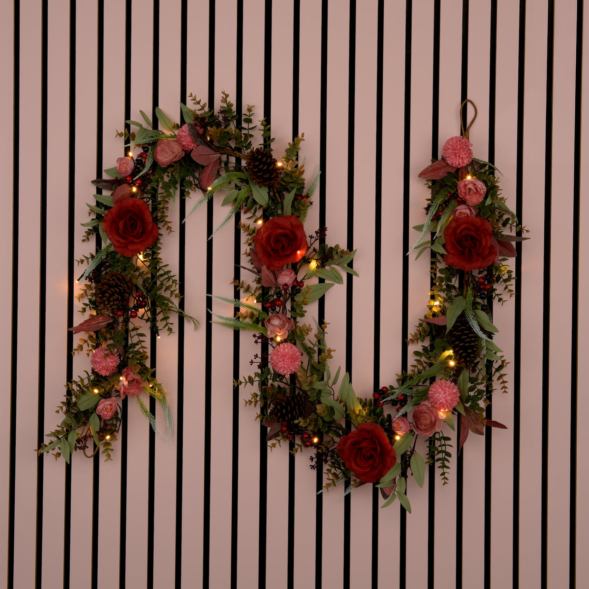 Laura Ashley Pink/Purple Pre Lit Plum Garland