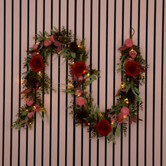 Laura Ashley Pink/Purple Pre Lit Plum Garland