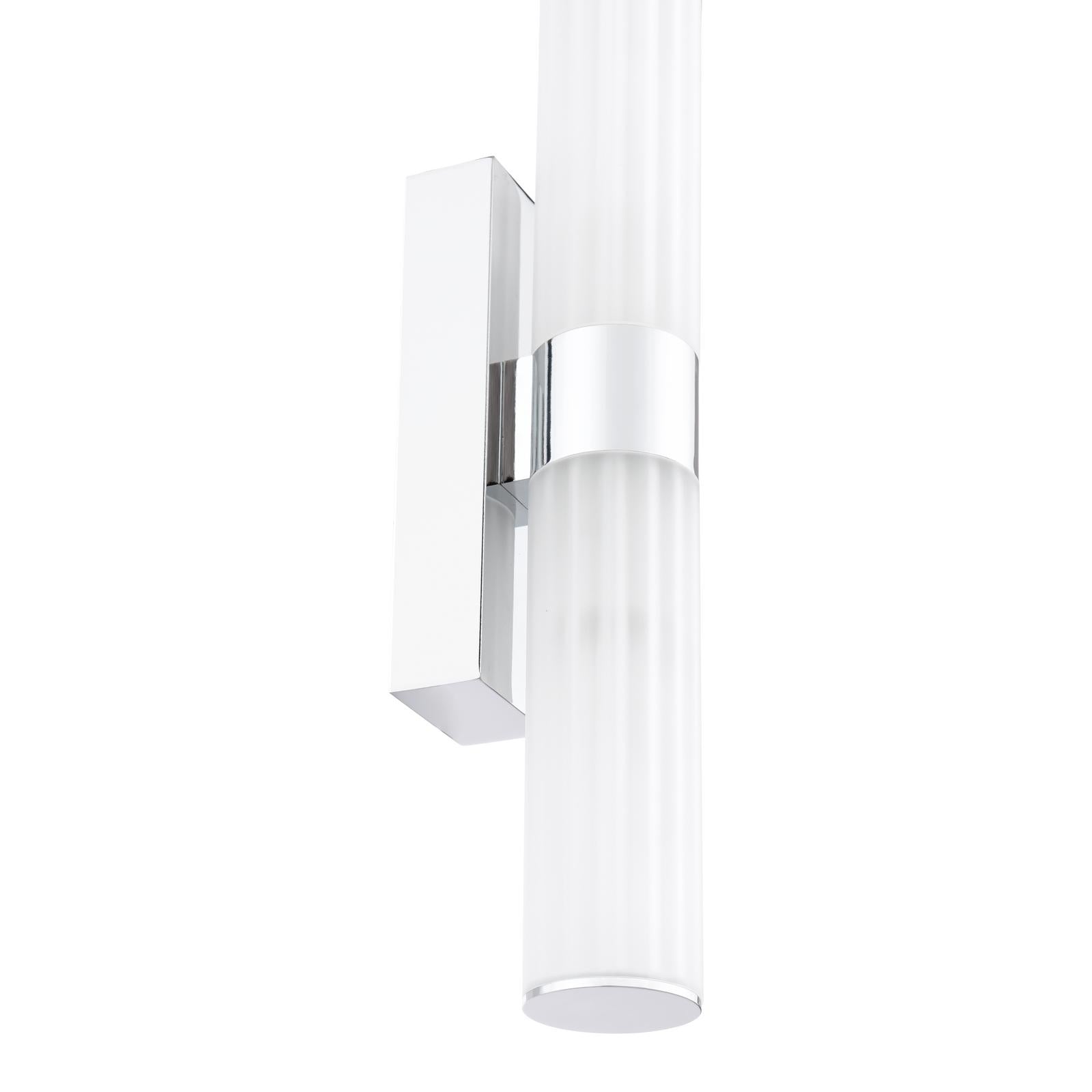 Lars 2 Light Bathroom Wall Light Polished Chrome and White Frosted Acrylic IP44