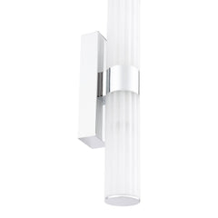 Lars 2 Light Bathroom Wall Light Polished Chrome and White Frosted Acrylic IP44