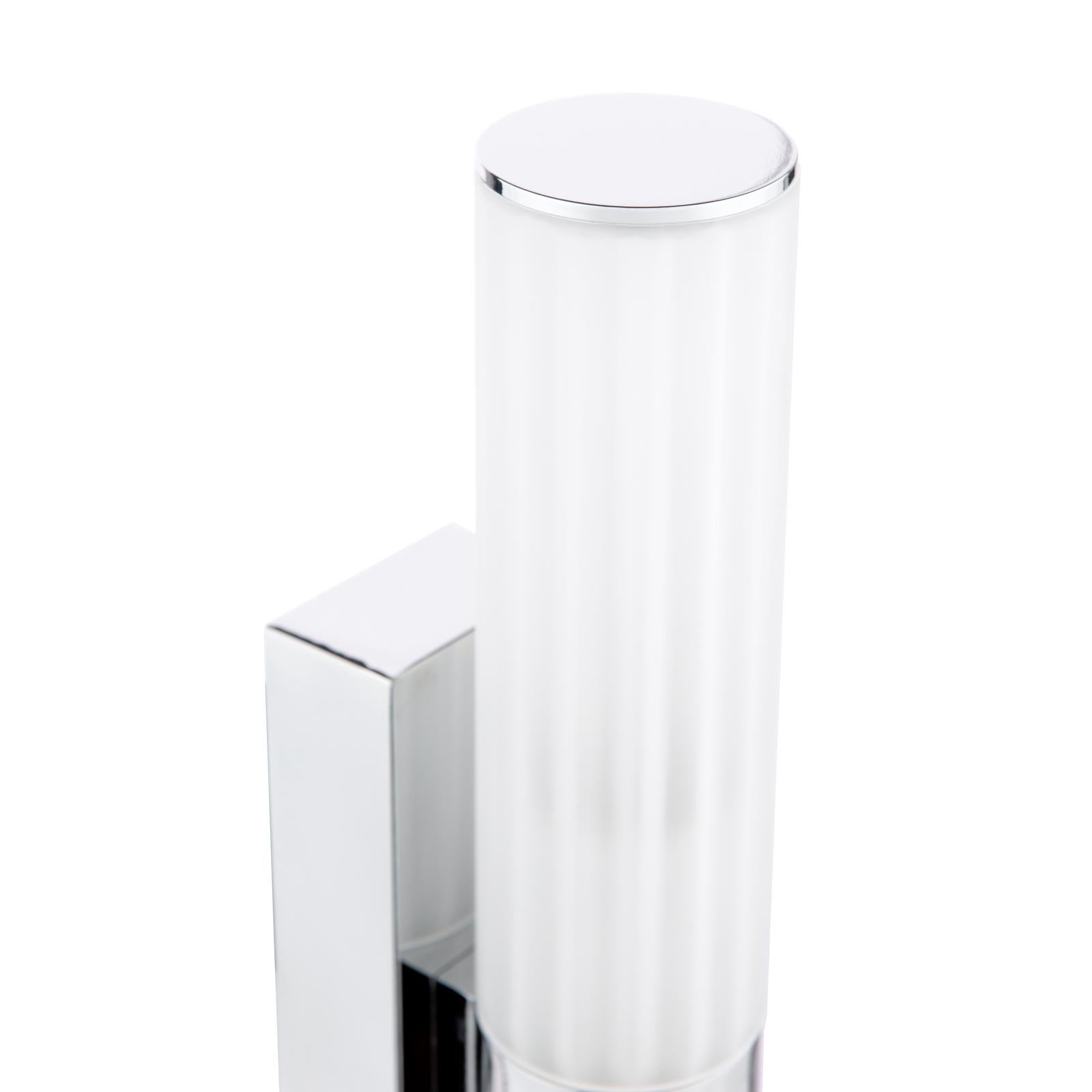 Lars 2 Light Bathroom Wall Light Polished Chrome and White Frosted Acrylic IP44