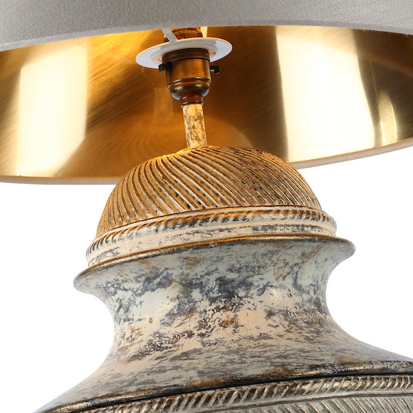 David Hunt Lighting Lattice Table Lamp In Cream / Gold, Base Only