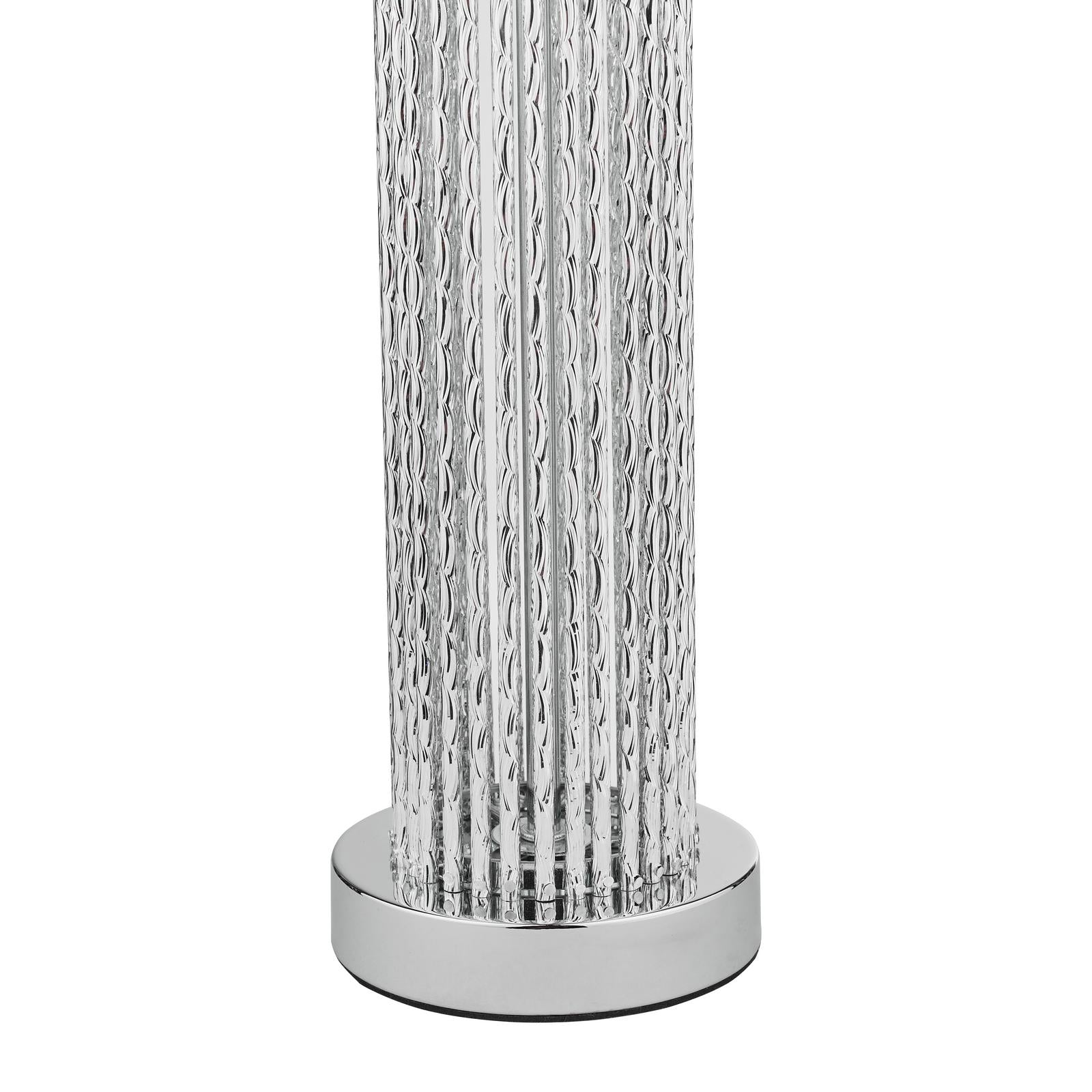 Lazio Table Lamp Polished Chrome Silver Rod With Faux Silk Shade