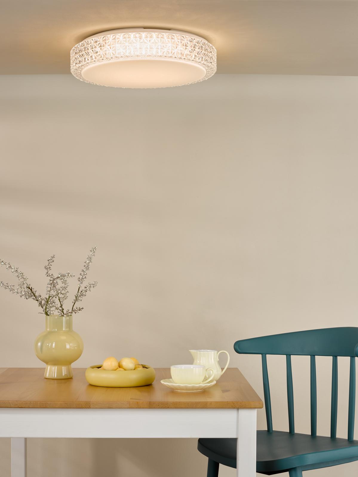 Liana Flush Clear Faceted Plastic LED