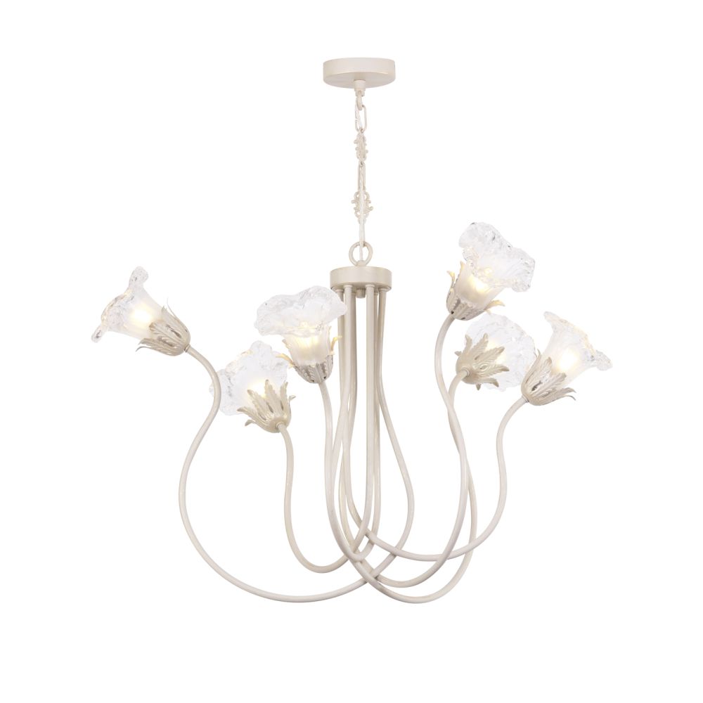 Lily 6 Light Chandelier Glass and matt Champagne