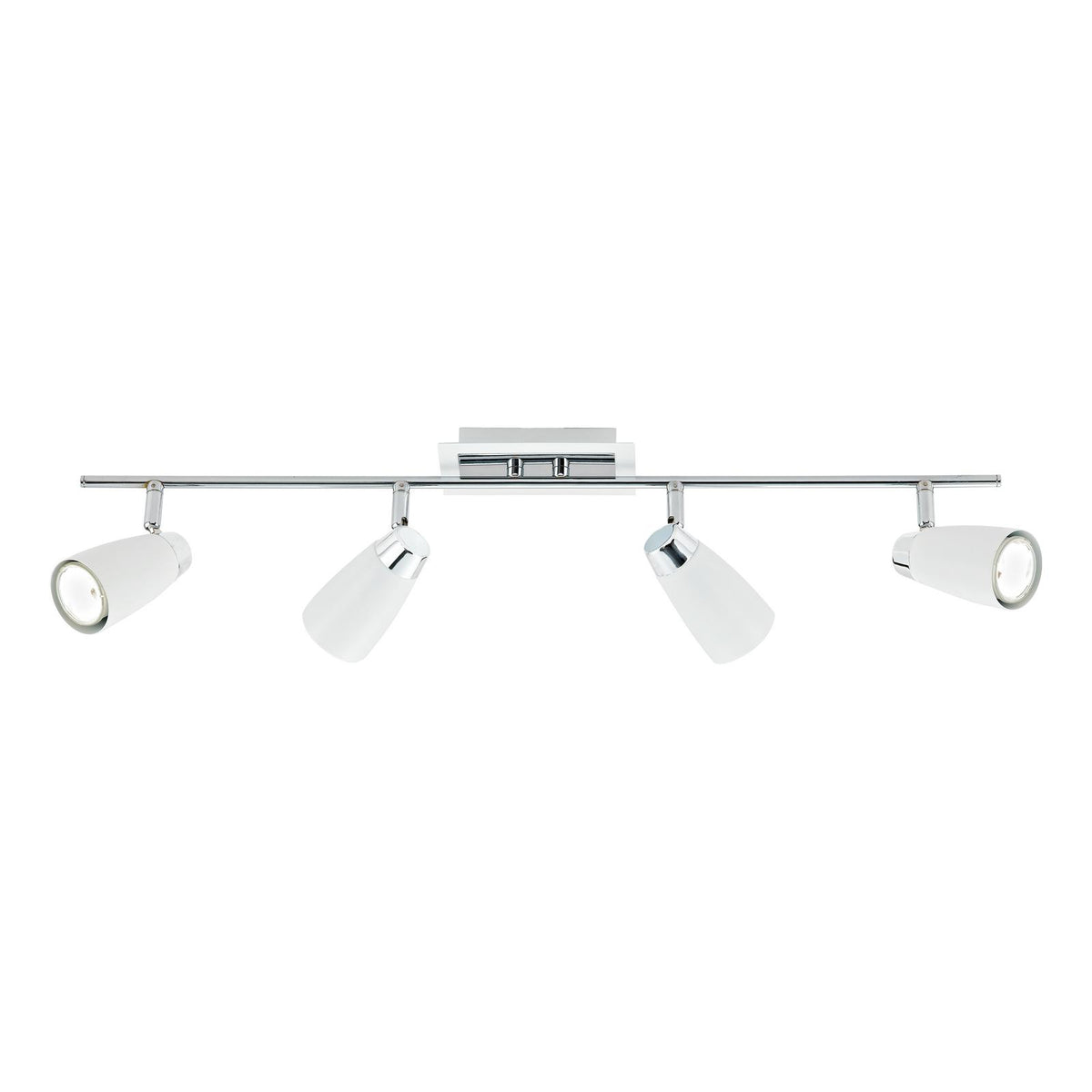 Loft 4 Light Bar Spotlight Matt White Polished Chrome